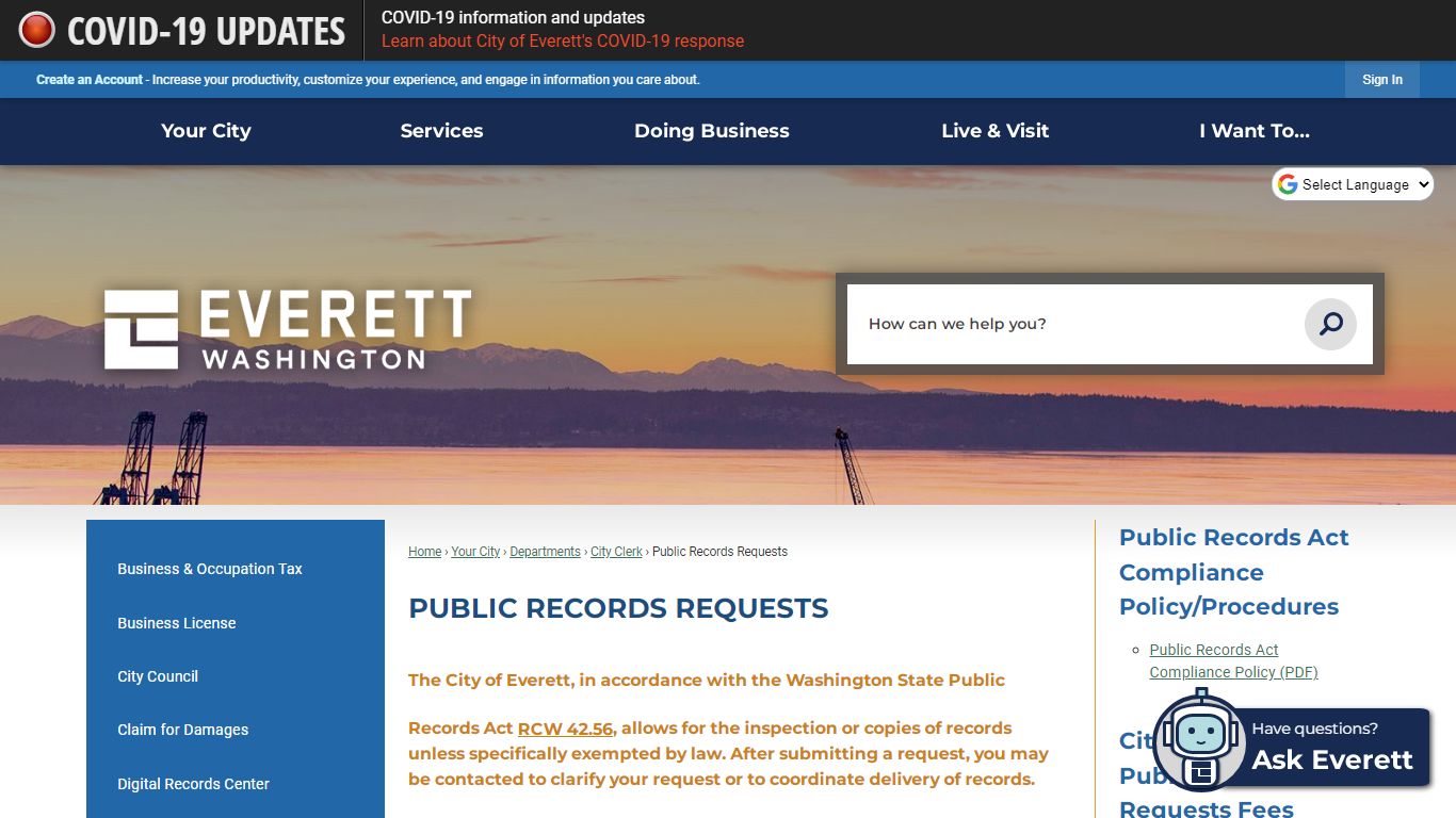 Public Records Requests | Everett, WA - Official Website