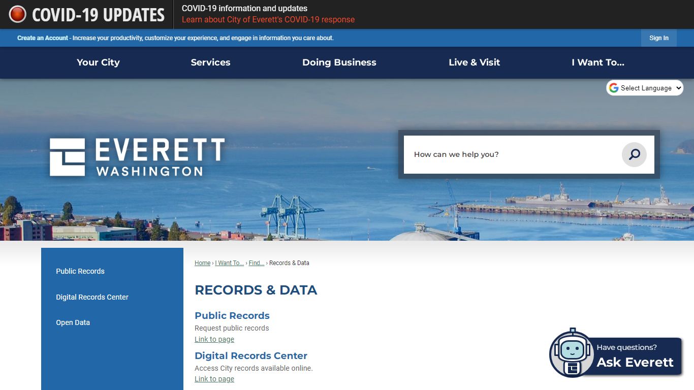 Records & Data | Everett, WA - Official Website